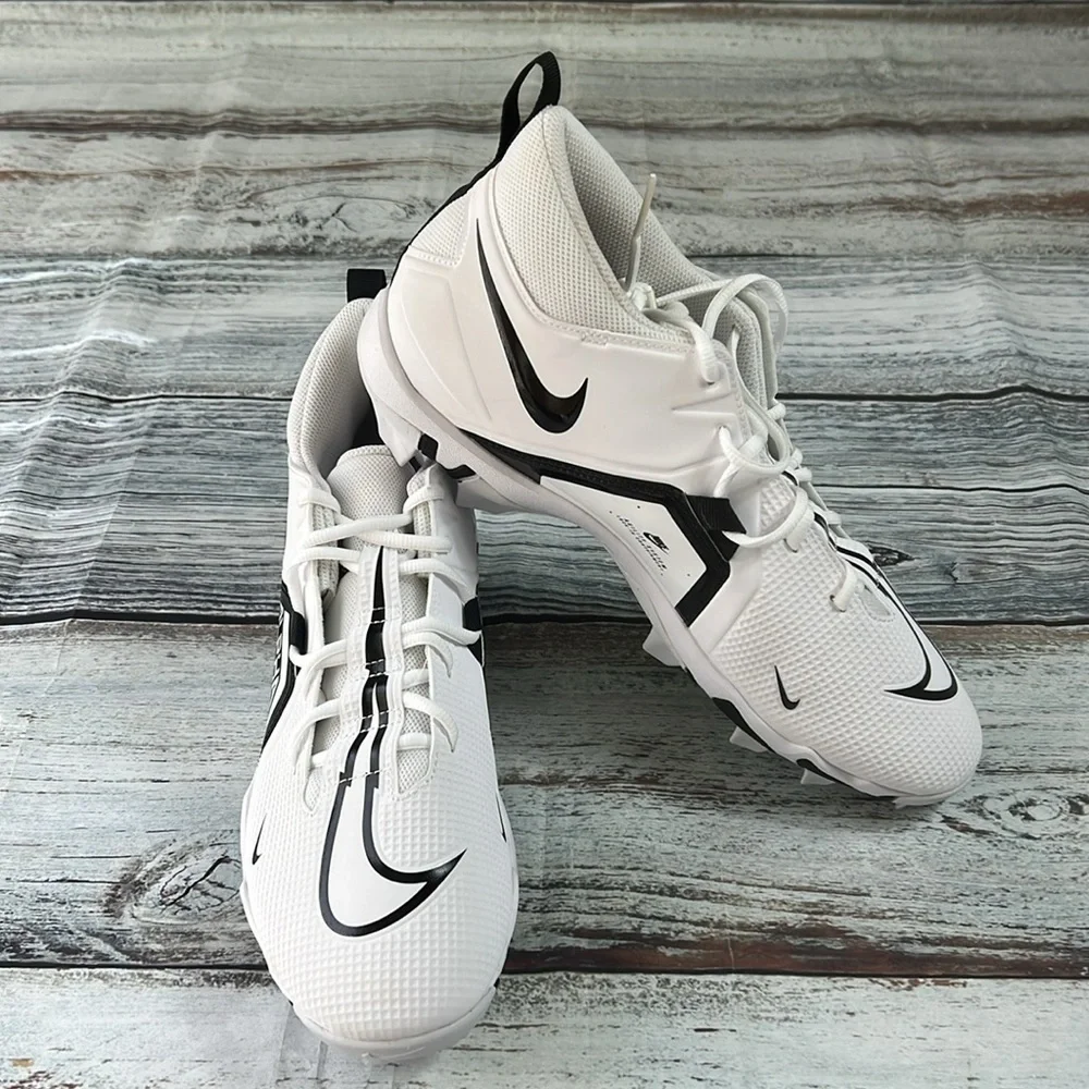 Men’s Nike Alpha Menace White/Black Alpha Cleats Size 11.5